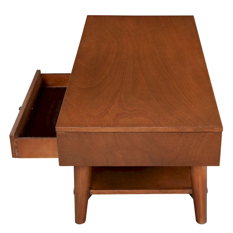 Alpine Furniture Flynn Mid Century Modern 1 Drawer Coffee Table