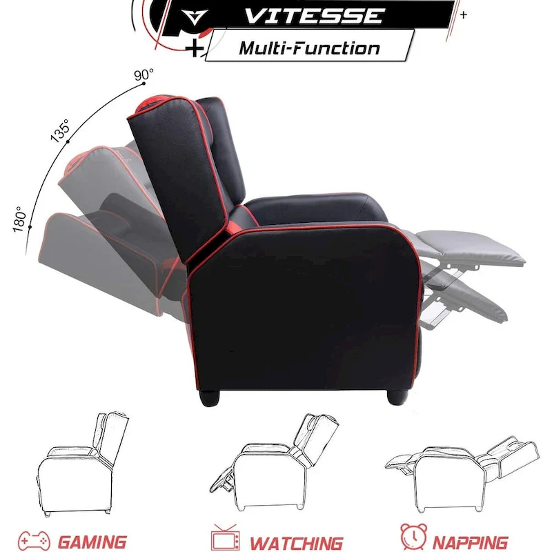 BOSSIN Gaming Recliner Chair Racing Style High Back Chair Living Room Recliners Theater Seating