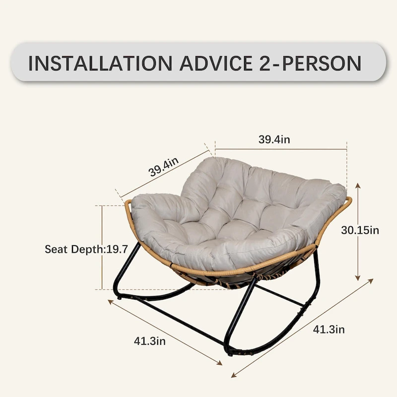 Egg Rocking Chair with Rattan Design