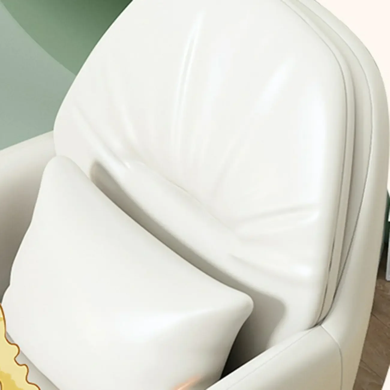 Modern White Grey Leather Swivel Office Chair