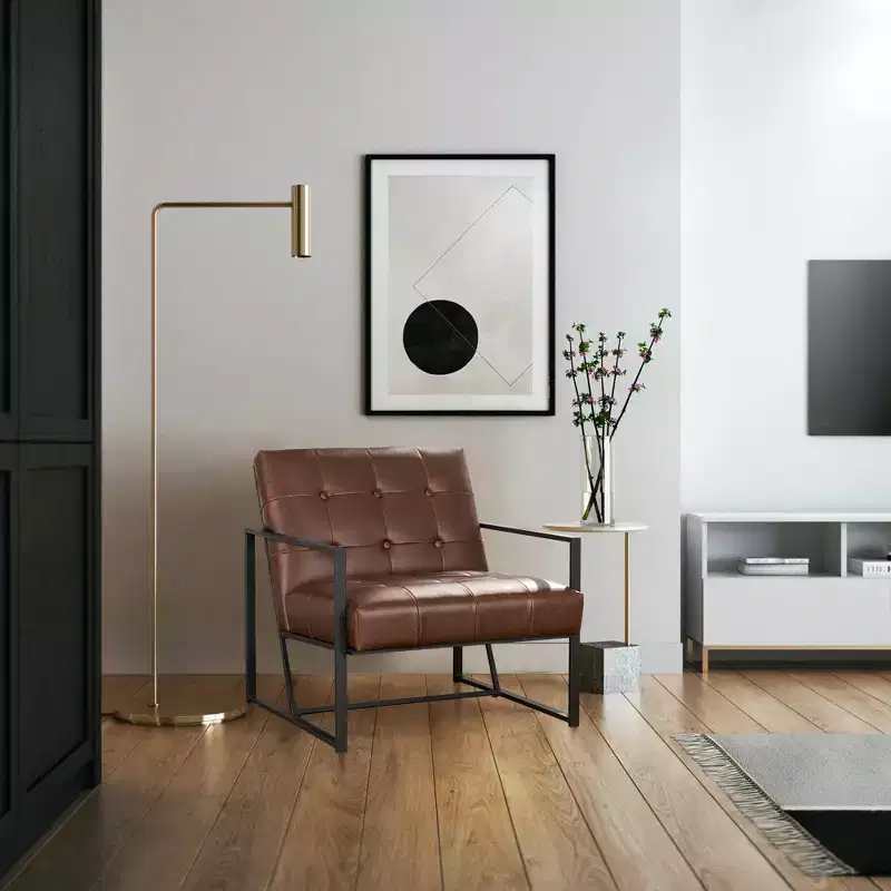 PU Leather Accent Chair - Glitzhome