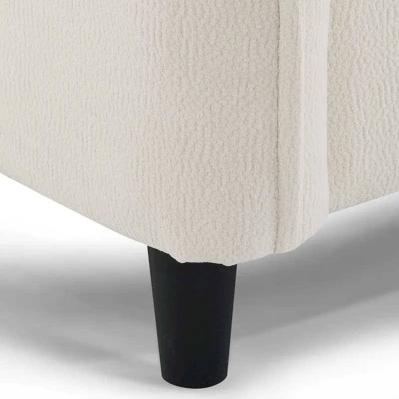 110  Modern L-Shaped Convertible 5-Seat Sectional Sofa with Removable Ottoman and 5 Cushions, Plush Chenille Fabric