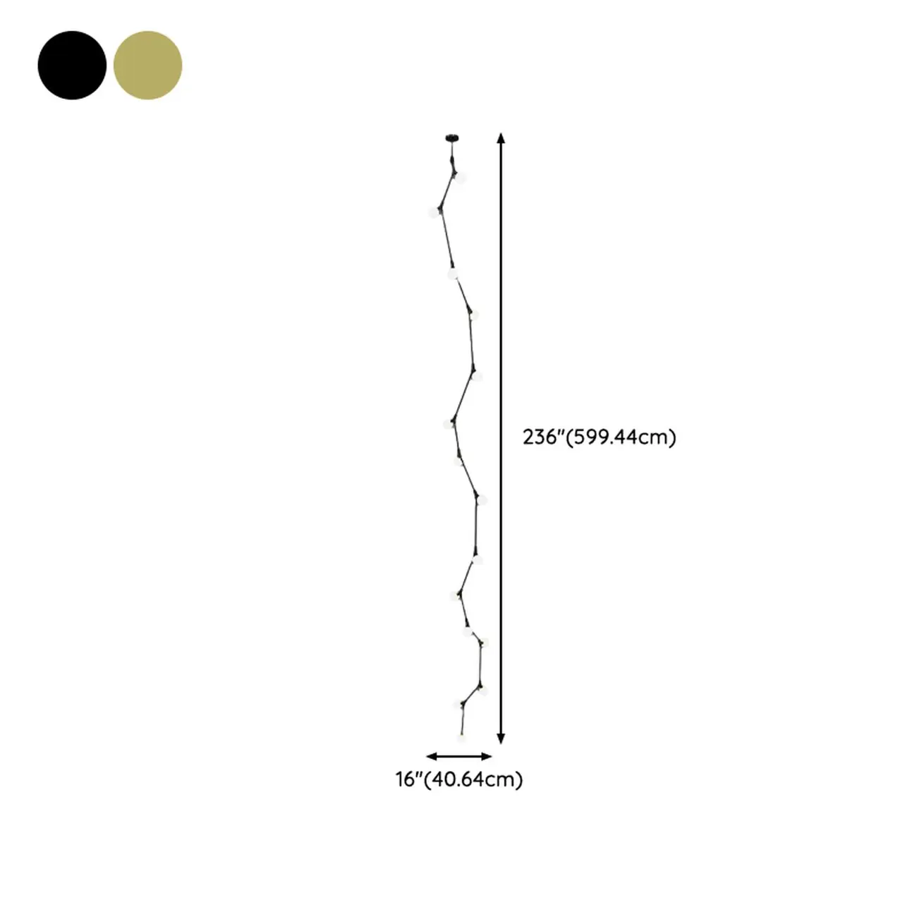 Modern Gold Branch Globe Glass Downrod Stairwell Chandelier