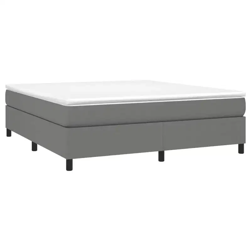 Bed Frame Dark Gray Fabric (100% polyester), Plywood, Engineered wood