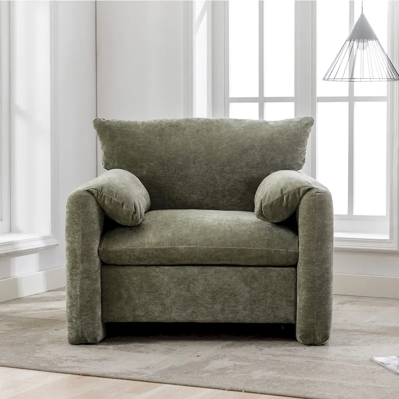 38.6'W Modern Style Chenille Oversized Armchair