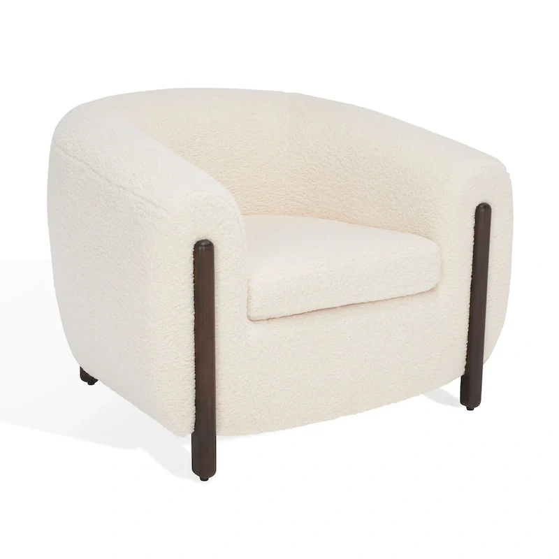 SAFAVIEH Couture Yauheniya Barrel Back Accent Chair - 38 In. W x 34 In. D x 28 In. H - 38Wx34Dx28H