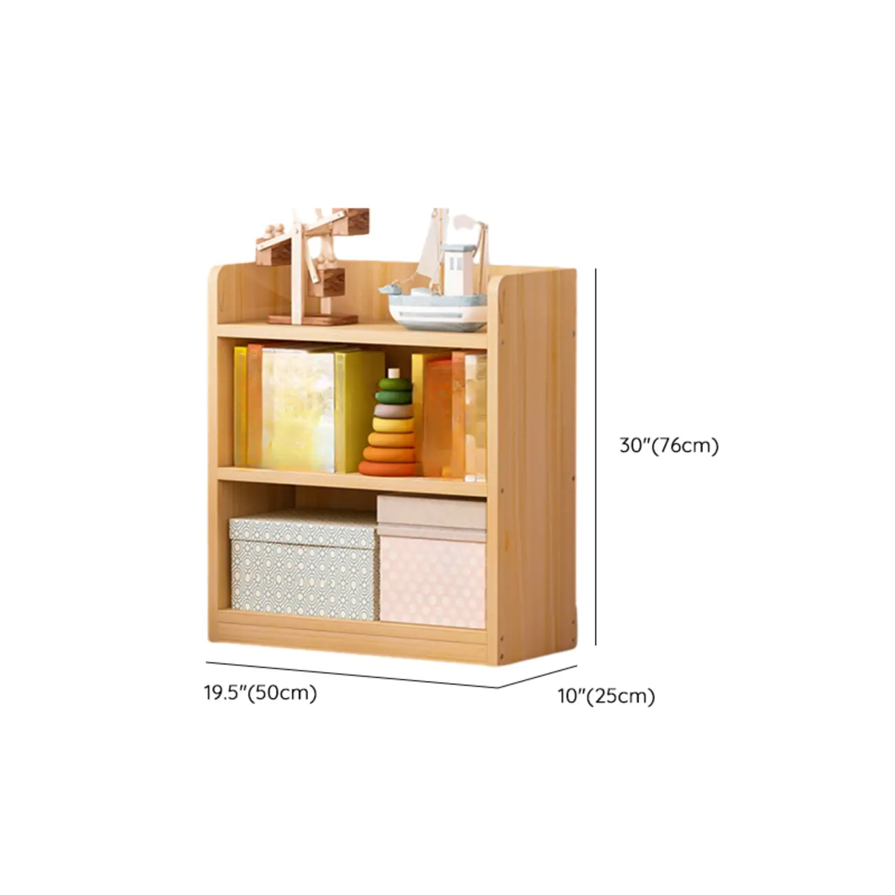 Solid Wood 5-Tier Display Open Shelving Unit Bookcase