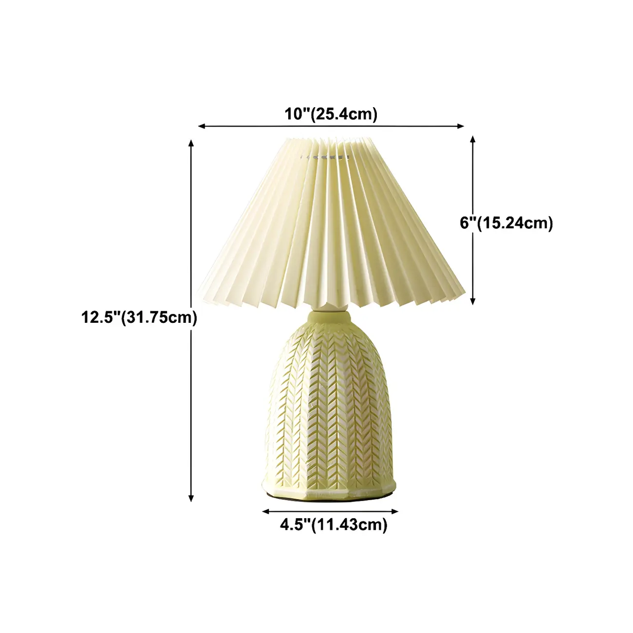 Country Style Pleated Shade Ceramic Table Lamp