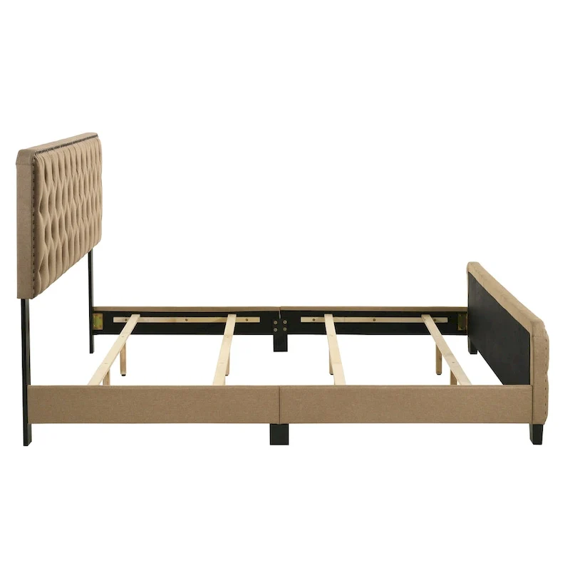 Furniture of America Tilly Button Tufted Fabric Upholstered Bed