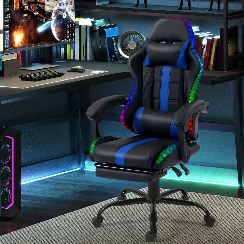 EROMMY Gaming Chair With Massager & Footrest