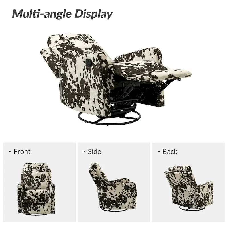 Manual Swivel Recliner with Tufted Back Set of 2