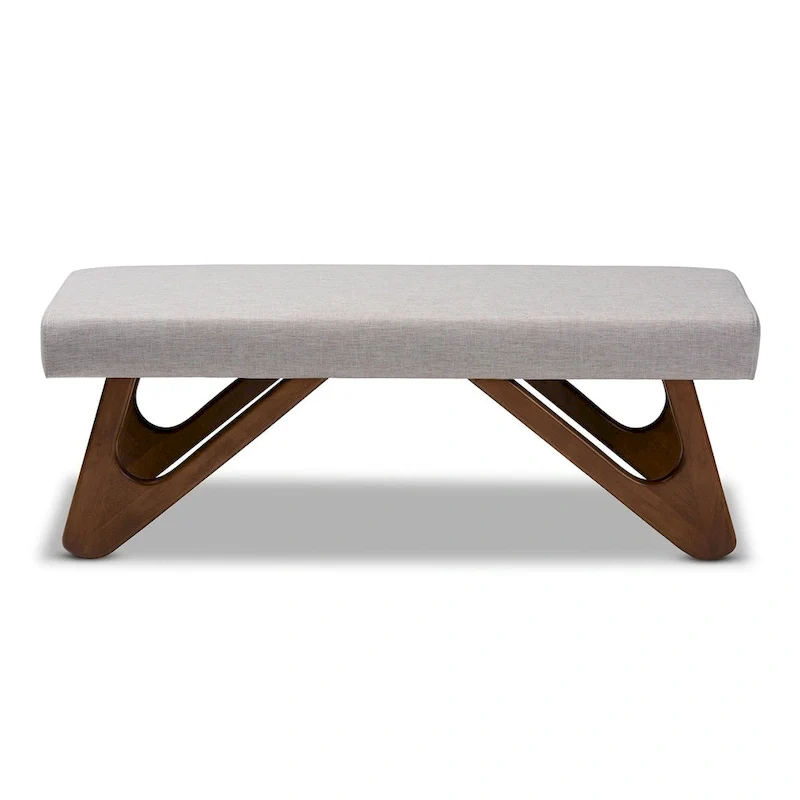 Carson Carrington Ullaberg Mid-century Modern Upholstered Boomerang Bench