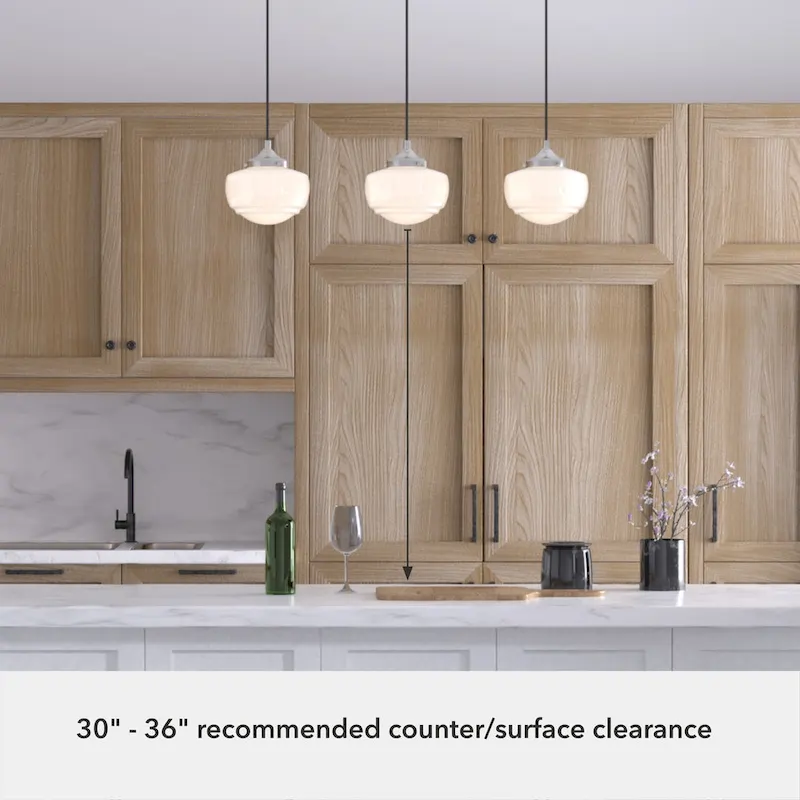 Hunter Saddle Creek 3-Light Linear Cluster Pendant - Kitchen Island, Dining Room - Modern Schoolhouse, Transitional