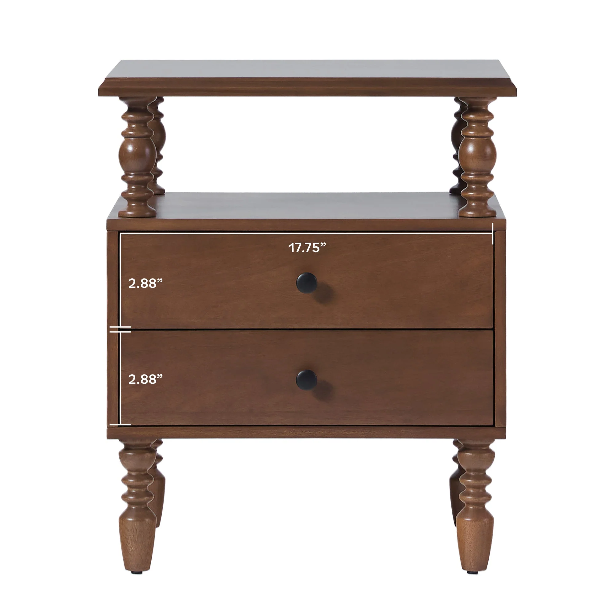 Traditional Vivienne Easy Assembly Solid Wood Nightstand