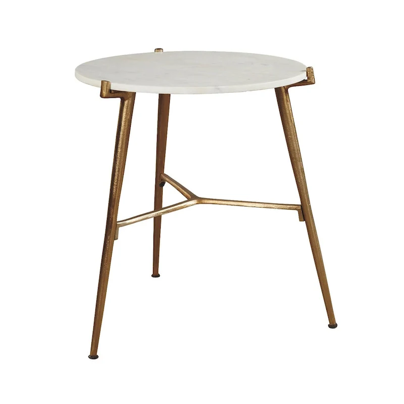 Chadton White/Gold Contemporary Glam Accent Table