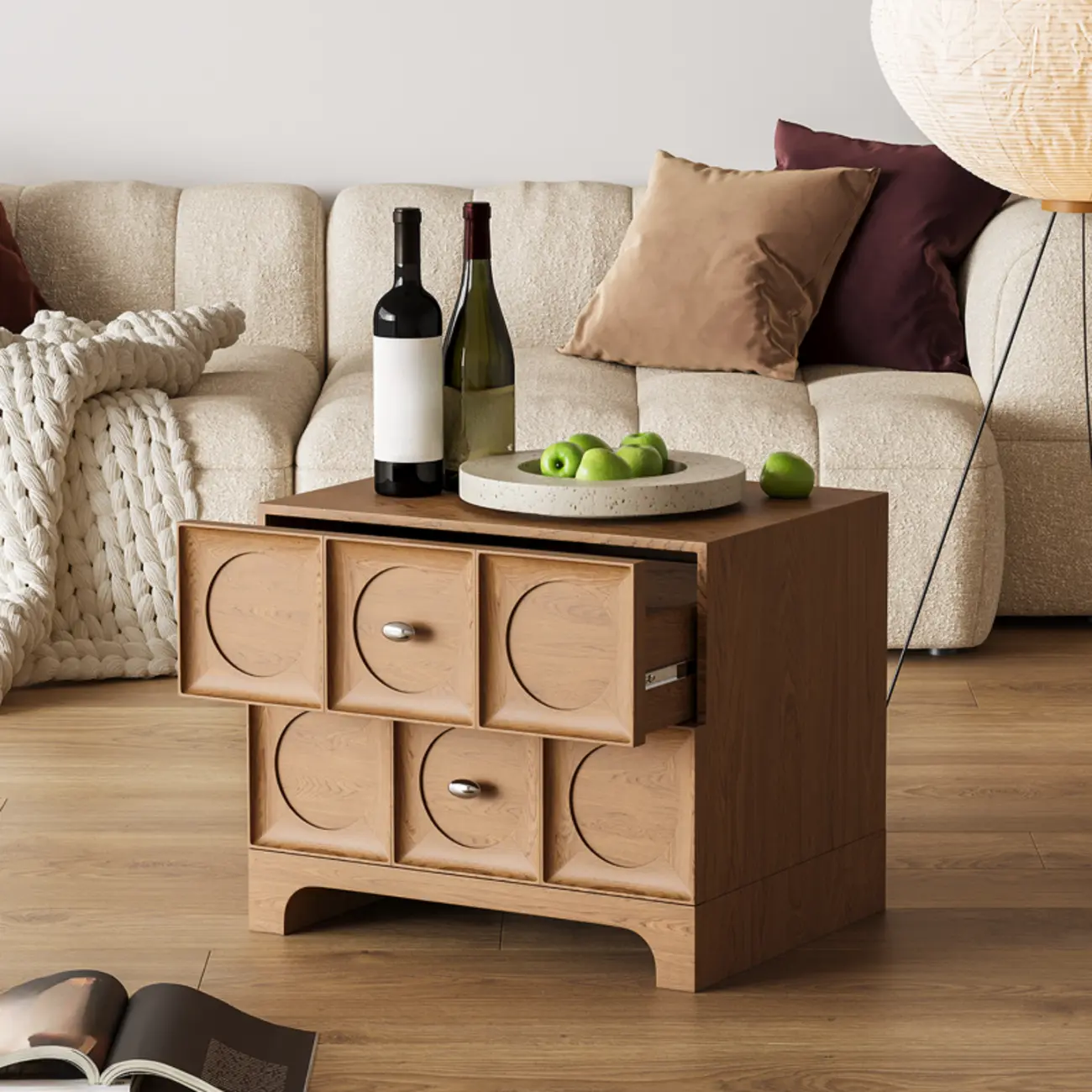Modern Wooden Bedside Table with Stylish Drawers