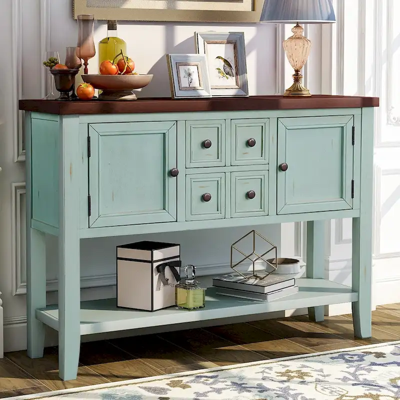Modern Buffet Sideboard Console Table with Bottom Shelf