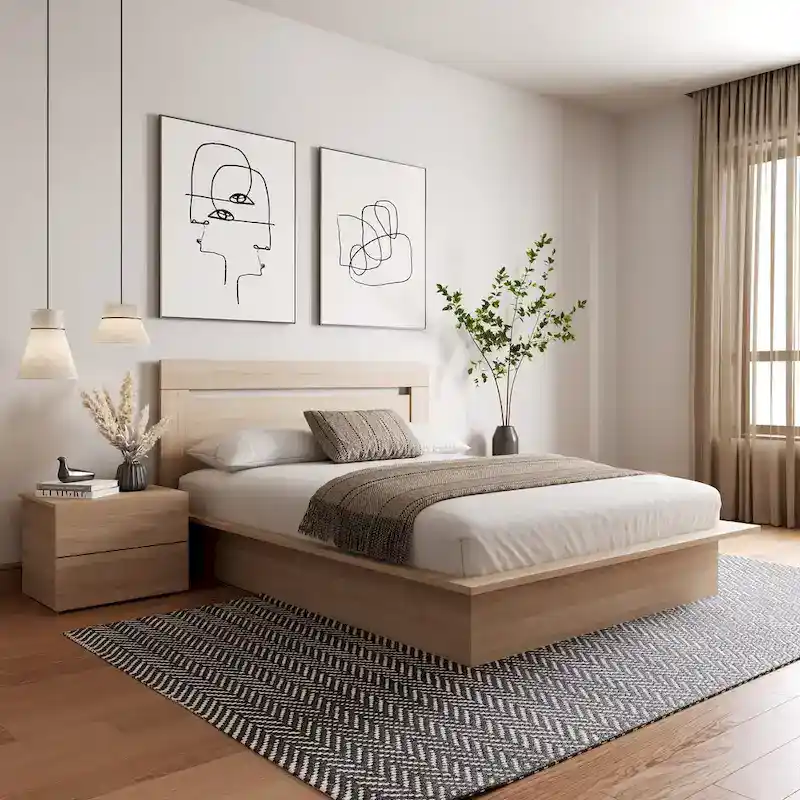 Malibu 3-Piece Bedroom Set with Bed, Headboard, and Nightstand