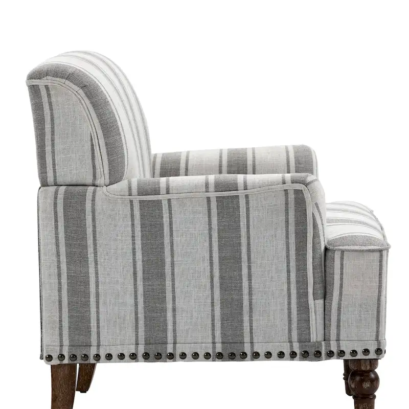 Modern Striped Accent Chairs with Arms