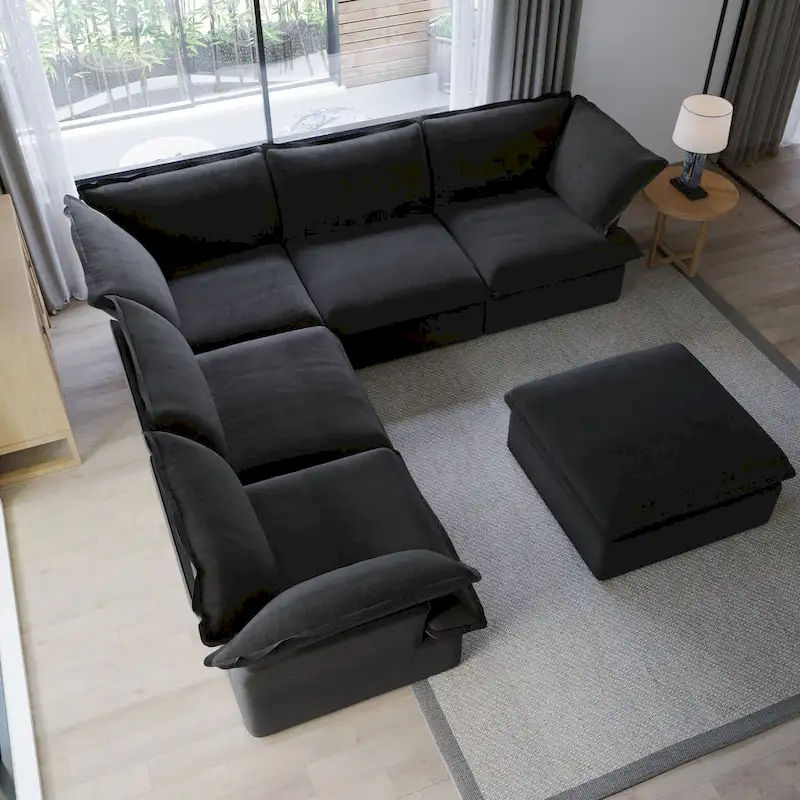 L-shape Sectional Sofa Modern Upholstered Modular Sofa