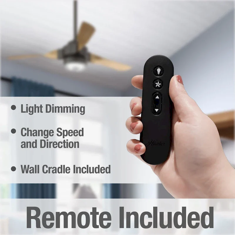 Hunter 54  Apache WiFi Ceiling Fan with LED Light Kit and Handheld Remote - Industrial - SMART FAN!