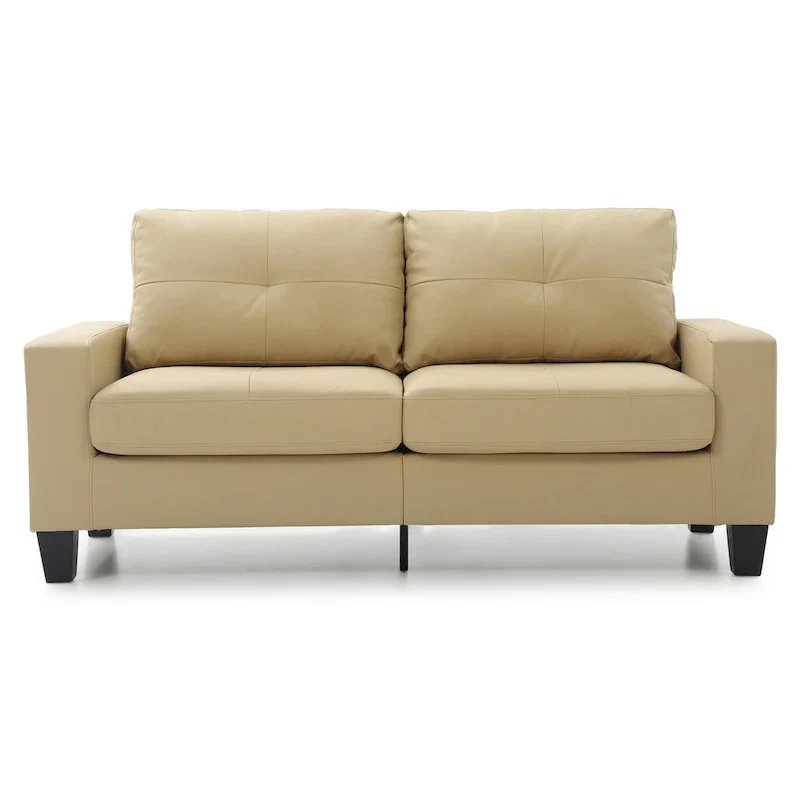 71 in. W Track Arm Faux Leather 3-Seat Sofa