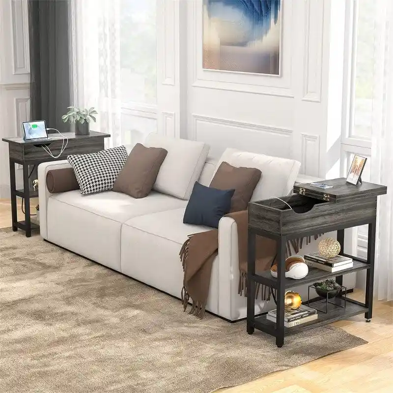 End Table with Charging Station - 11D x 23.6W x 24.5H