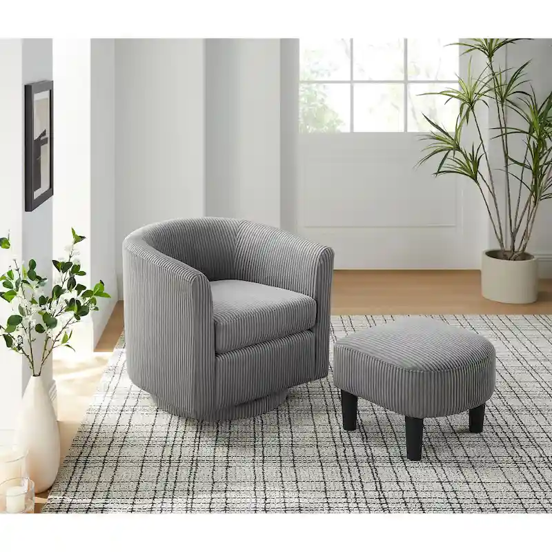 26.38 Swivel Arm Chair with Ottoman