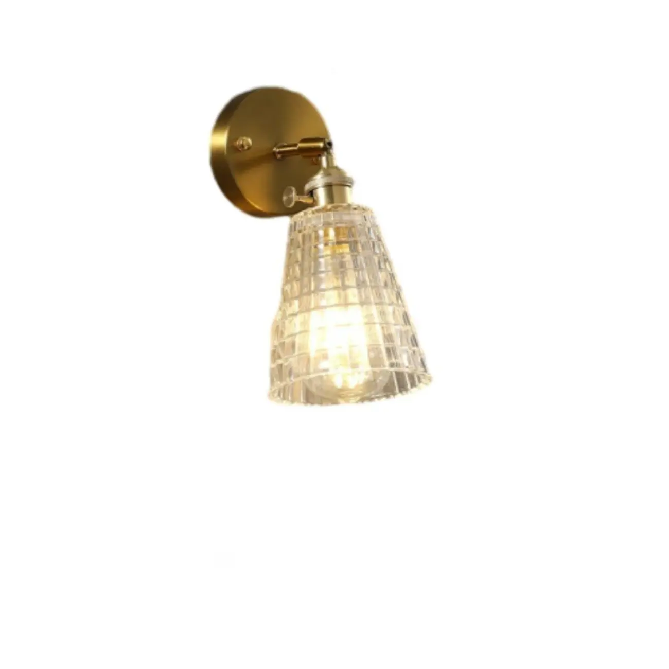 Art Deco Gold Transparent Glass Wall Sconce