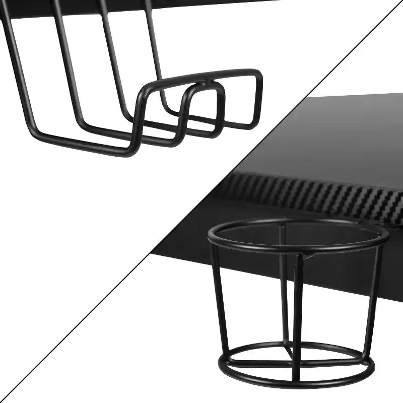 Flash Furniture Gaming Desk and Racing Chair Set with Cup Holder, Headphone Hook & 2 Wire Management Holes