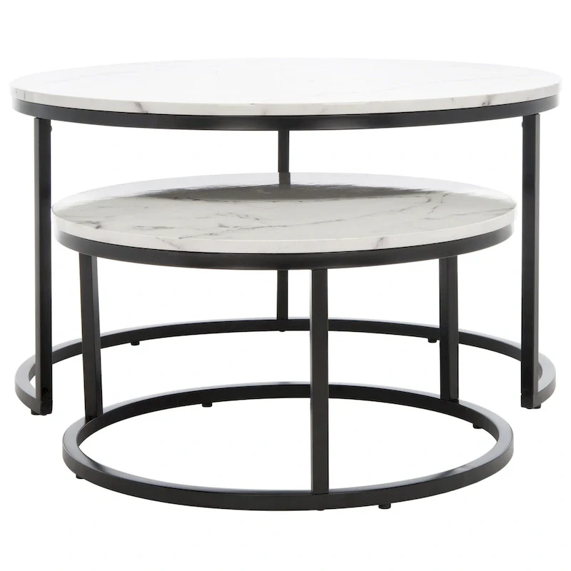 2 Round Nesting Coffee Table - 43 L x 36 D x 18 H - 32Wx32Dx18H
