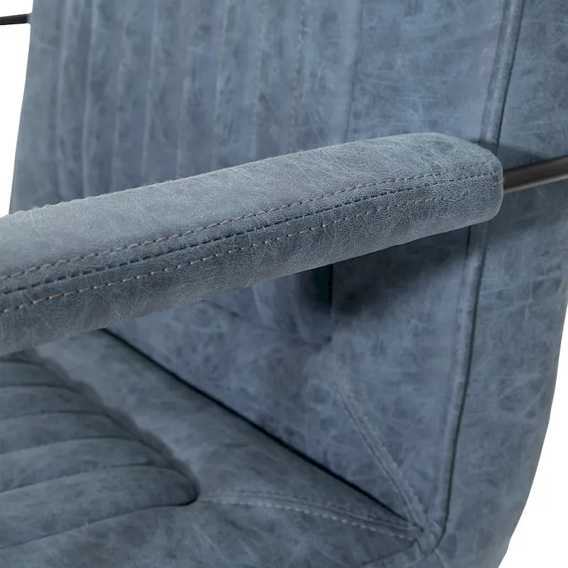 Teigen Faux Leather Chair with Sled Base