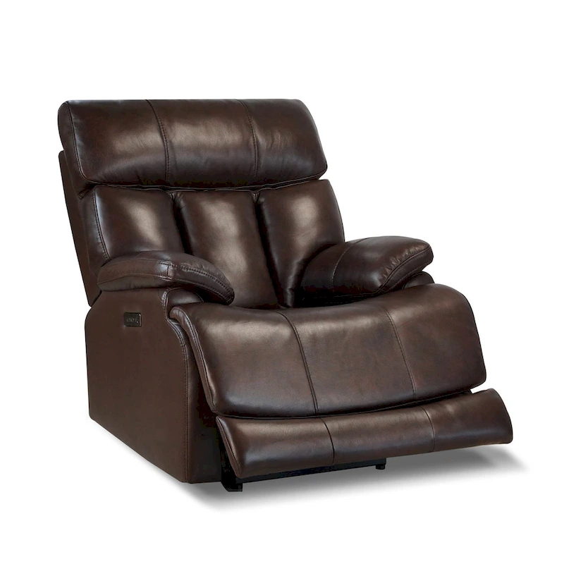 Top Grain Leather Power Recliner Chair Adjustable Headrest Extendable Footrest Zero Gravity Recliner