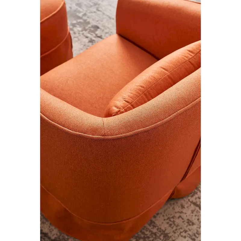 Swivel Barrel Chair with Ottoman