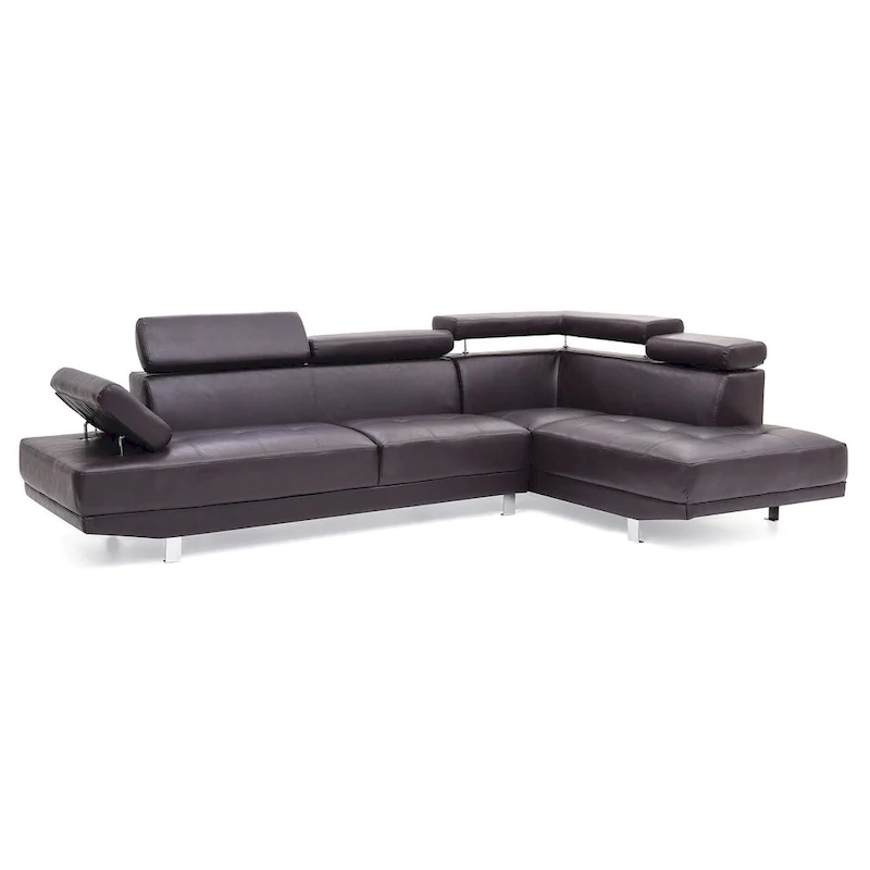 Riveredge 109 in. W 2-piece Faux Leather L Shape Sectional Sofa - 76 L x 109 W x 28 H