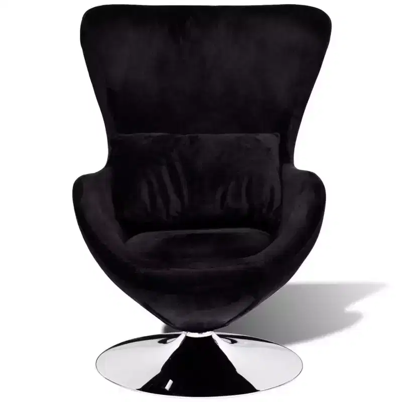 vidaXL Armchair Upholstered Swivel Accent Club Chair for Living Room Bedroom - Black