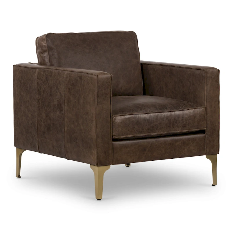 Poly & Bark Mateo Lounge Chair - Full Grain Genuine Italian Leather