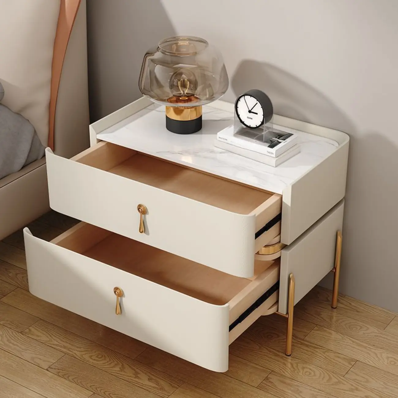 Modern Bedside Table with Sintered Stone Top