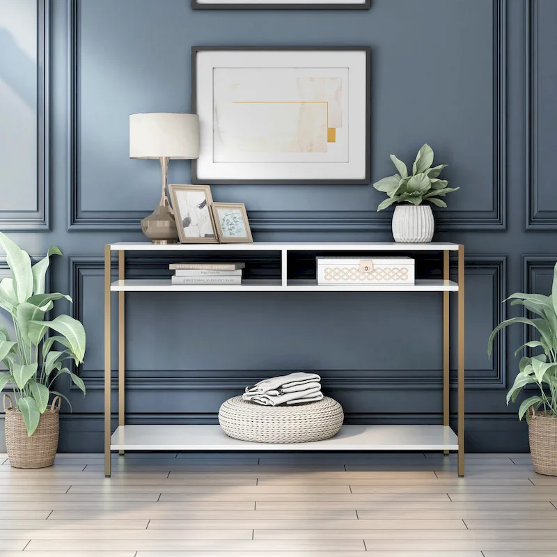 Raven Glam 48-inch Steel 3-Shelf Console Table by Furniture of America