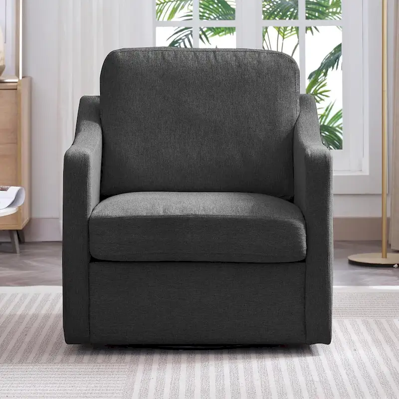Mixoy 360 Degree Swivel Accent Sofa Chair,Linen Square Armchair