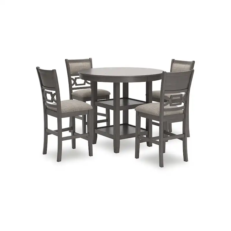 Signature Design by Ashley Langwest Counter Height Dining Table and 4 Barstools (Set of 5)
