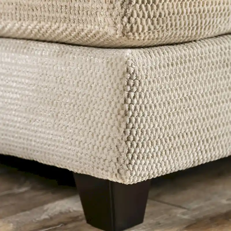 Pluttnam Transitional Tan Microfiber U-Shaped Sectional by Furniture of America