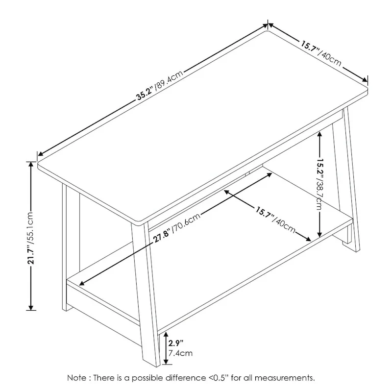 Compact TV Stand with Bottom Shelf