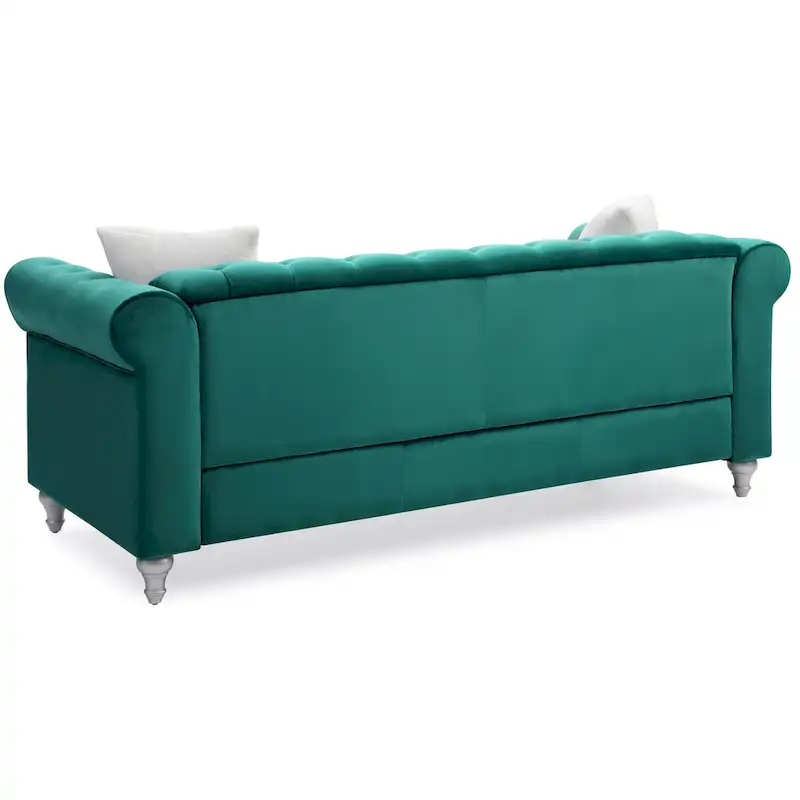 Raisa Microsuede Velvet Tufted Sofa