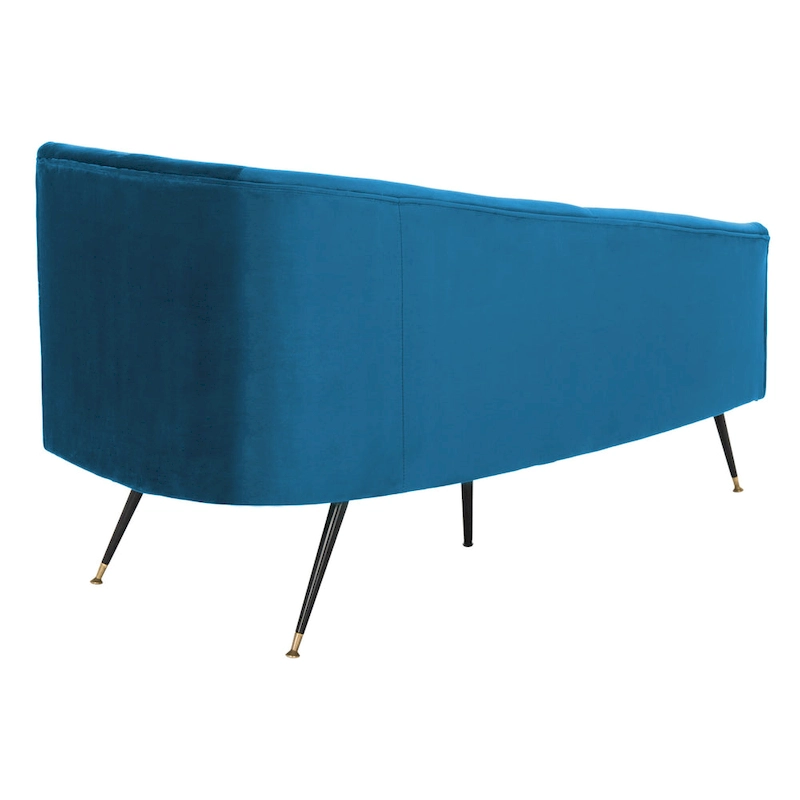 SAFAVIEH Helgrit Black/Gold Velvet Retro Glam Settee - 57.5