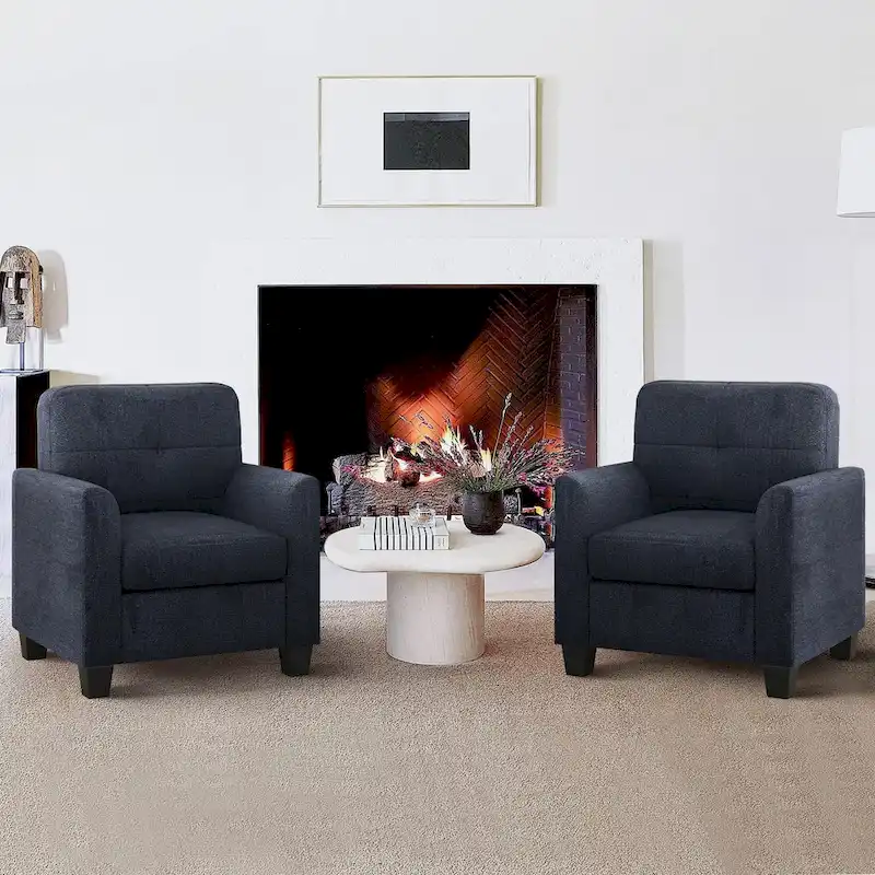 Mid-Century Upholstered Accent Chair Single Sofa with Armrest - 32.5Lx28.9Wx36.2H