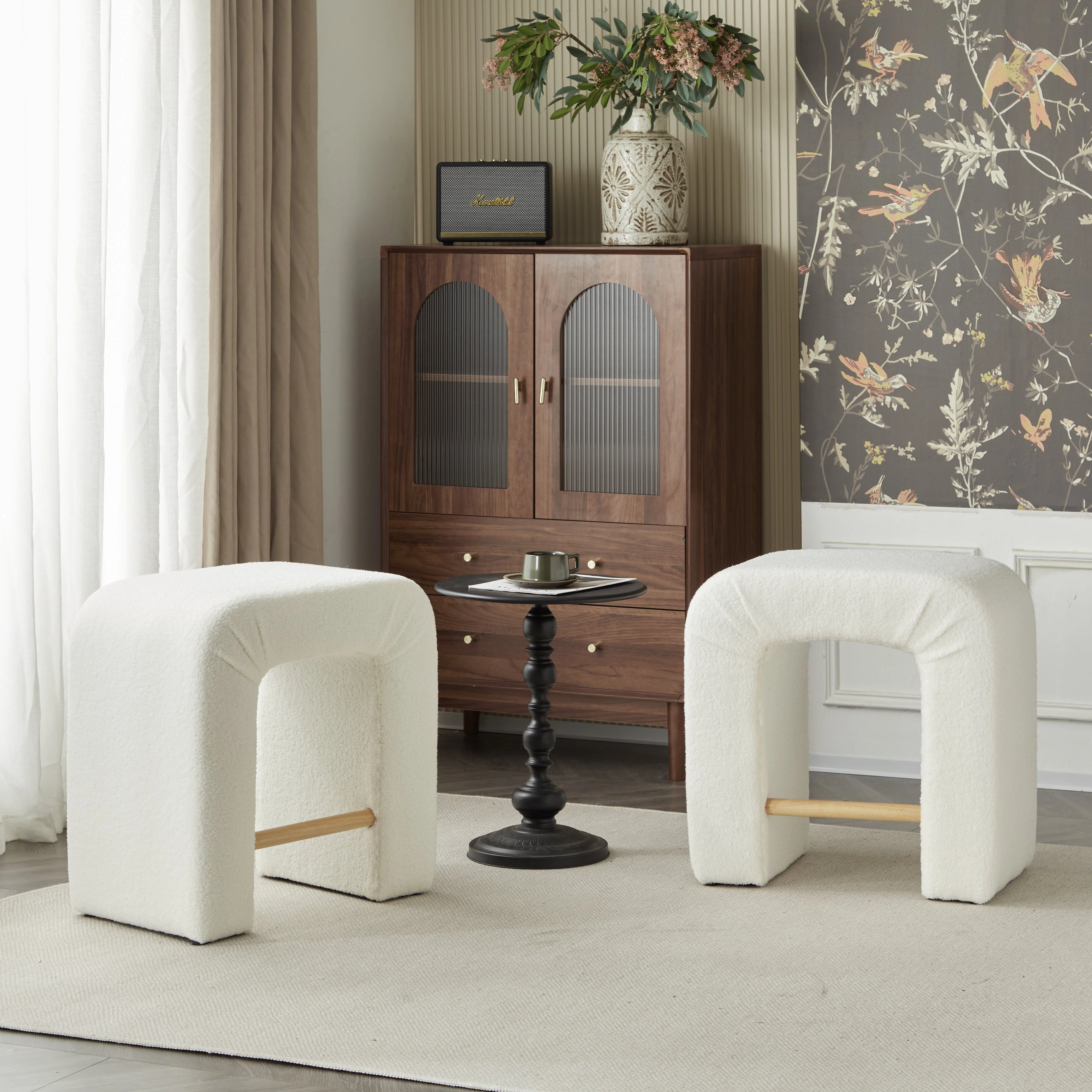 Set of 2 Modern Inverted U-Shape Bar Stools