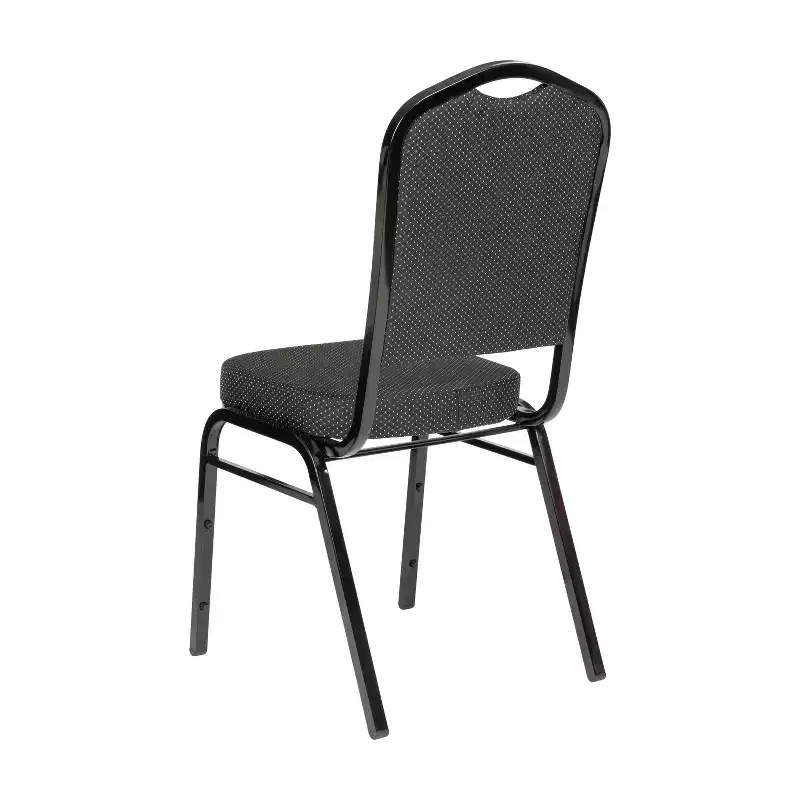 Black Crown Back Stacking Banquet Chair, Set of 4