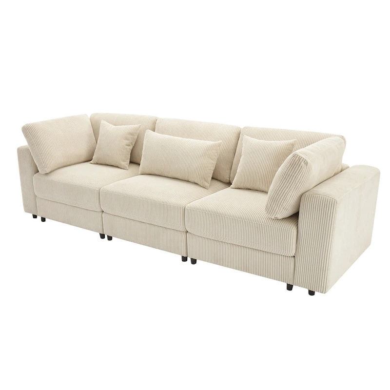 105  Sofa with Cushions and 5 Pillows