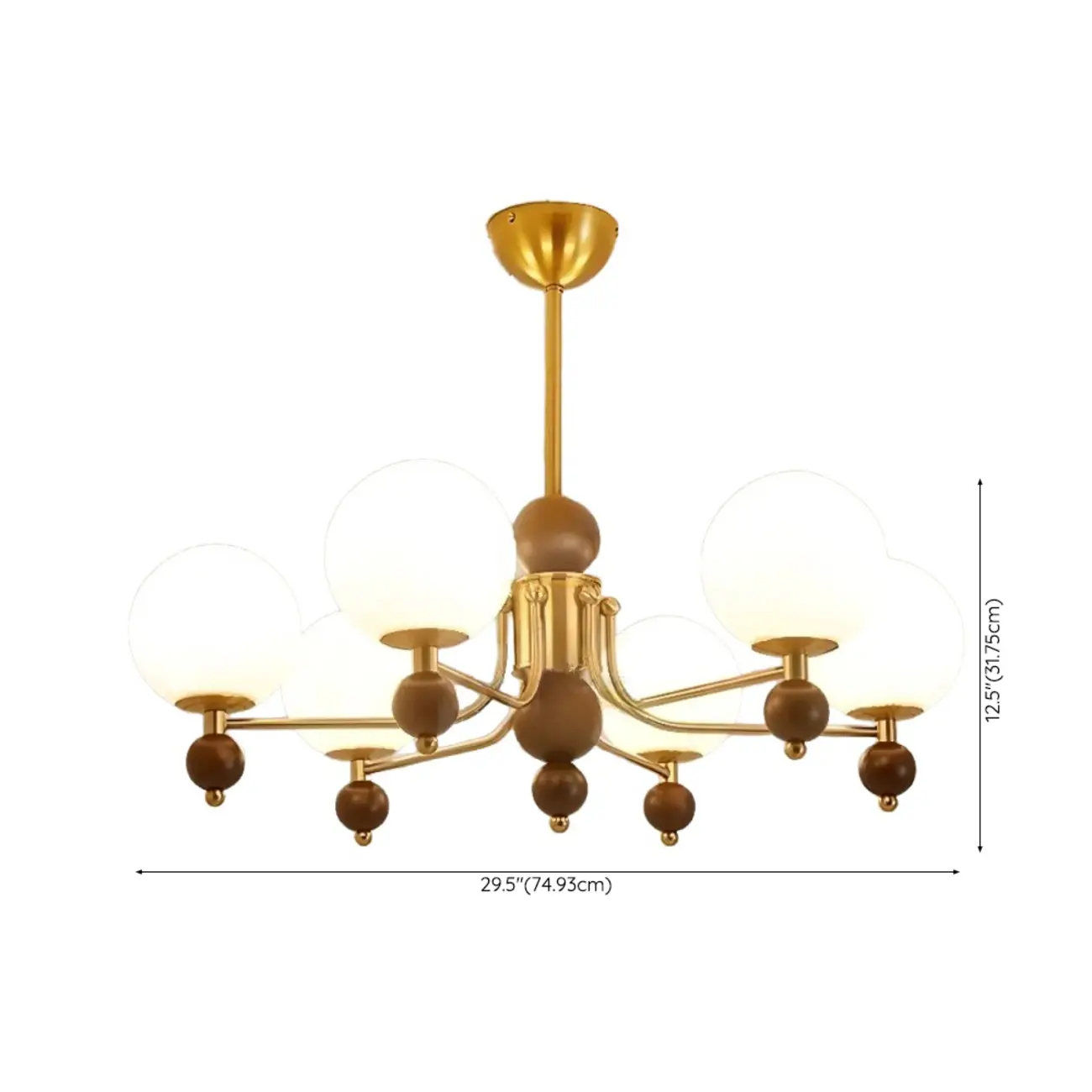 Modern Stylish Black Nickel Glass Globe Chandelier